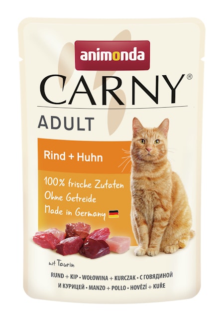 animonda Carny Adult 85g Beutel Katzennassfutter 12 x 85 Gramm Rind + HuhnVorschaubild