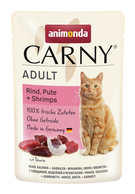 animonda Carny Adult 85g Beutel Katzennassfutter 12 x 85 Gramm Rind, Pute + ShrimpsVorschaubild