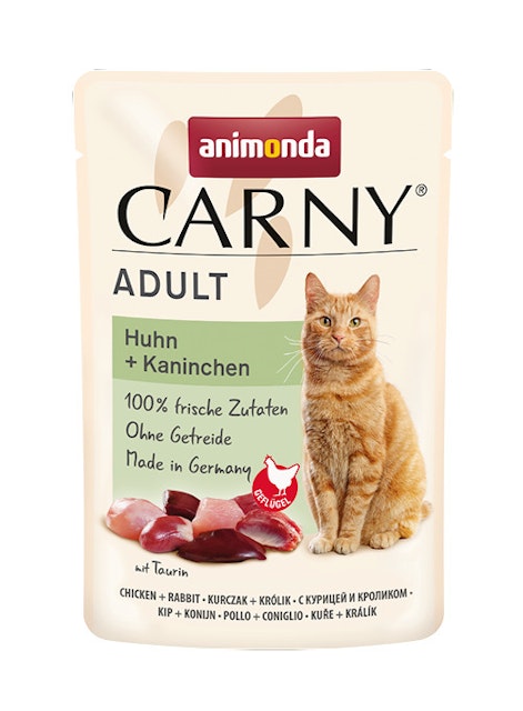 animonda Carny Adult 85g Beutel Katzennassfutter 12 x 85 Gramm Huhn + KaninchenVorschaubild