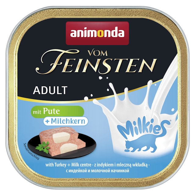 animonda Vom Feinsten Adult mit Milchkern 100g Schale Katzennassfutter 32 x 100 Gramm Pute + MilchkernVorschaubild