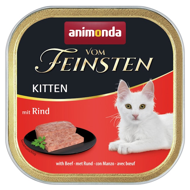 animonda Vom Feinsten Kitten 100g Schale Katzennassfutter Sparpaket 64 x 100 Gramm RindVorschaubild