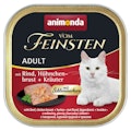 animonda Vom Feinsten Adult mit Schlemmerkern 100g Schale Katzennassfutter 32 x 100 Gramm Rind, Hühnchenbrust + KräuterVorschaubild