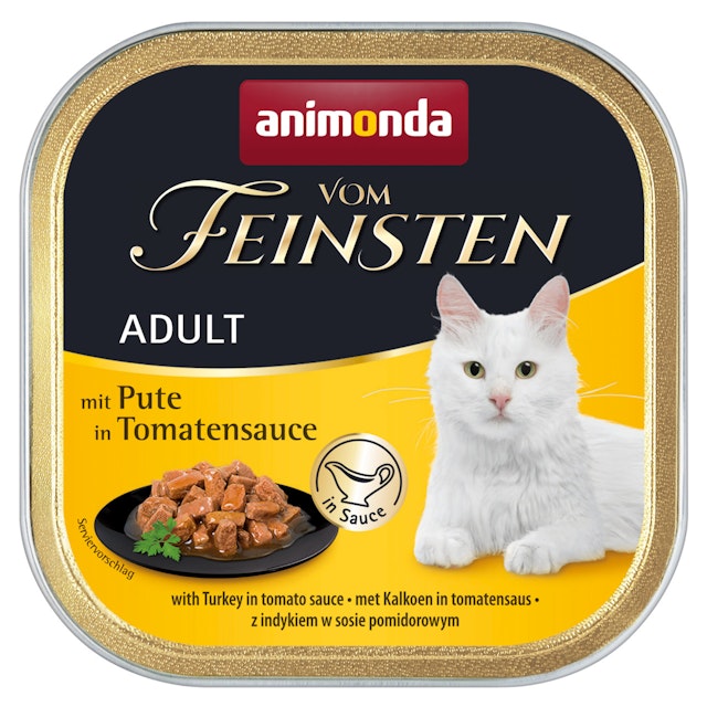 animonda Vom Feinsten Adult mit Sauce 100g Schale Katzennassfutter 32 x 100 Gramm Pute in TomatensauceVorschaubild