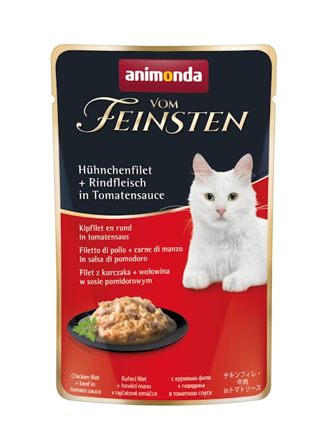 animonda Vom Feinsten Adult 50g Beutel Katzennassfutter 18 x 50 Gramm Hühnchenfilet + Rindfleisch in TomatensauceVorschaubild