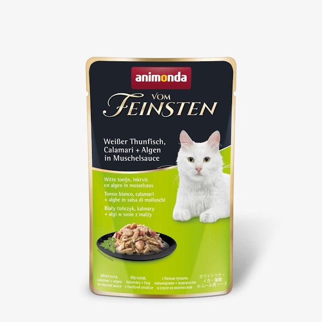 animonda Vom Feinsten Adult 50g Beutel Katzennassfutter 18 x 50 Gramm weißer Thunfisch, Calamari + Algen in MuschelsauceVorschaubild