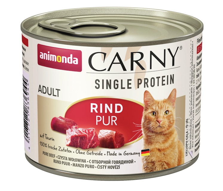 animonda Carny Adult Single Protein 200g Dose Katzennassfutter 6 x 200 Gramm Rind purVorschaubild