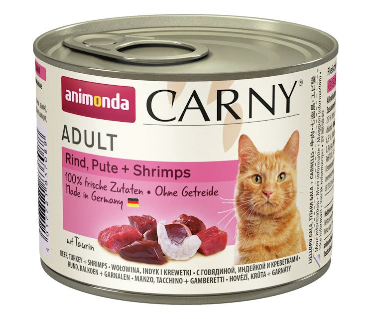 animonda Carny Adult 200g Dose Katzennassfutter 6 x 200 Gramm Rind, Pute + ShrimpsVorschaubild