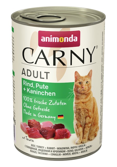 animonda Carny Adult 400g Dose Katzennassfutter 6 x 400 Gramm Rind, Pute + KaninchenVorschaubild