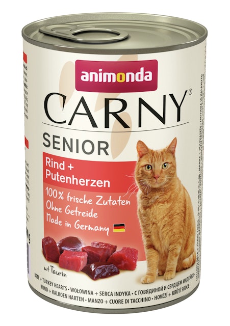 animonda Carny Senior 400g Dose Katzennassfutter 6 x 400 Gramm Rind + PutenherzenVorschaubild