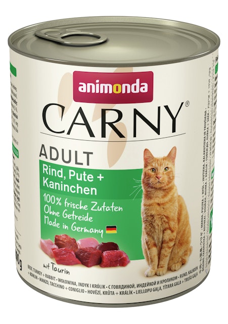 animonda Carny Adult 800g Dose Katzennassfutter 6 x 800 Gramm Rind, Pute + KaninchenVorschaubild