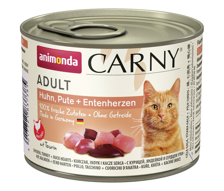 animonda Carny Adult 200g Dose Katzennassfutter 6 x 200 Gramm Huhn, Pute + EntenherzenVorschaubild