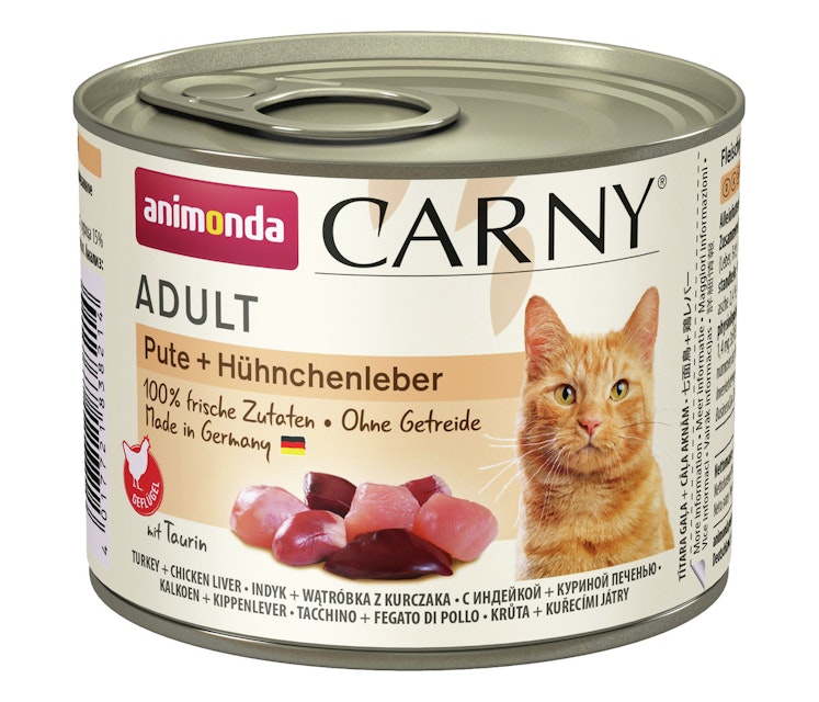 animonda Carny Adult 200g Dose Katzennassfutter 6 x 200 Gramm Pute + HühnchenleberVorschaubild