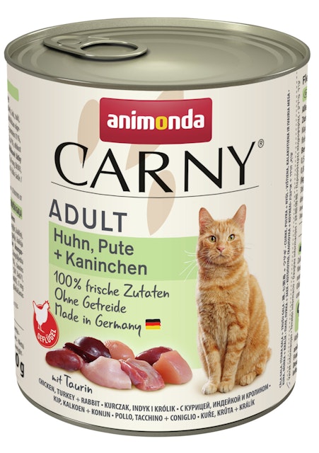 animonda Carny Adult 800g Dose Katzennassfutter 6 x 800 Gramm Huhn, Pute + KaninchenVorschaubild