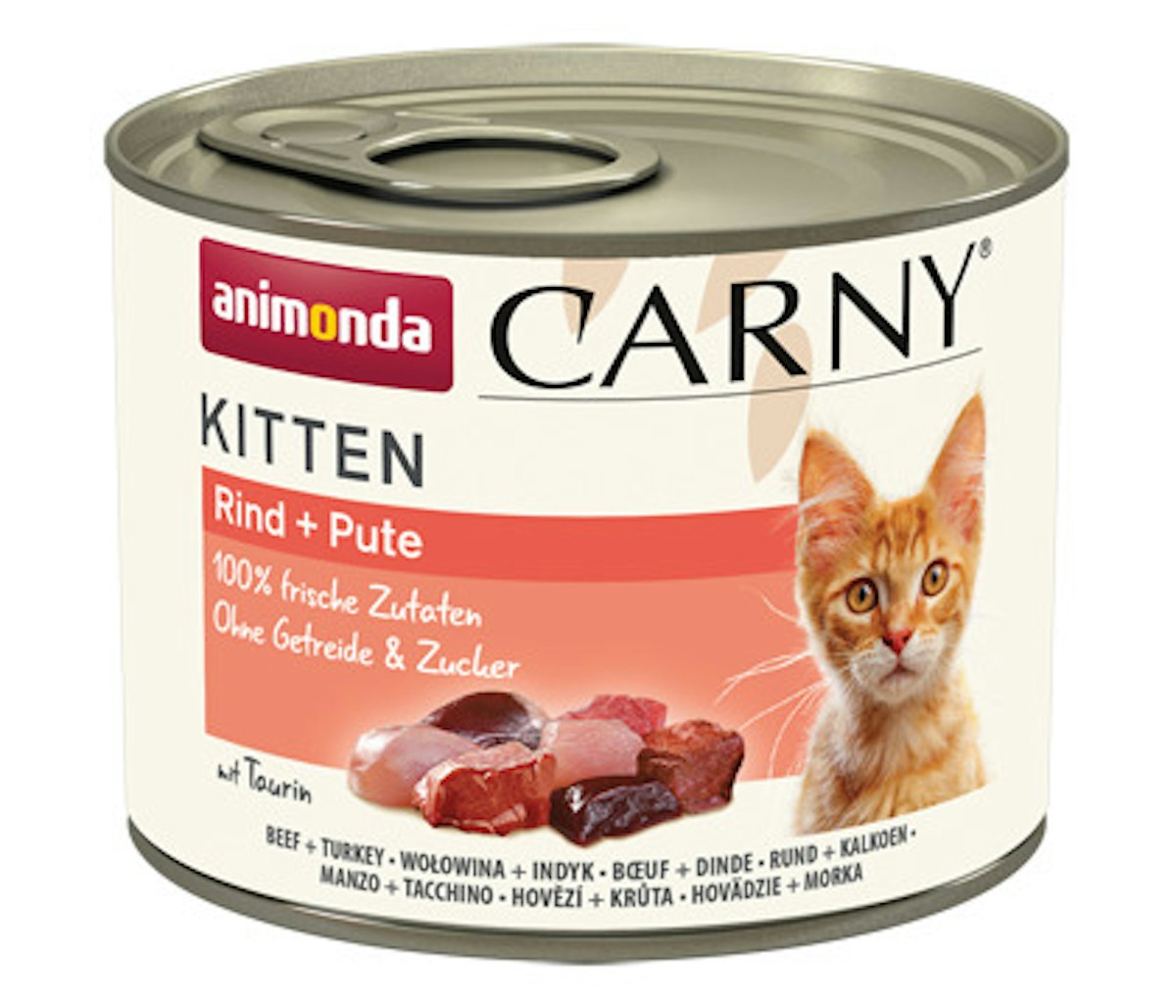 animonda Carny Kitten 200g Dose Katzennassfutter 24 x 200 Gramm Rind und Pute