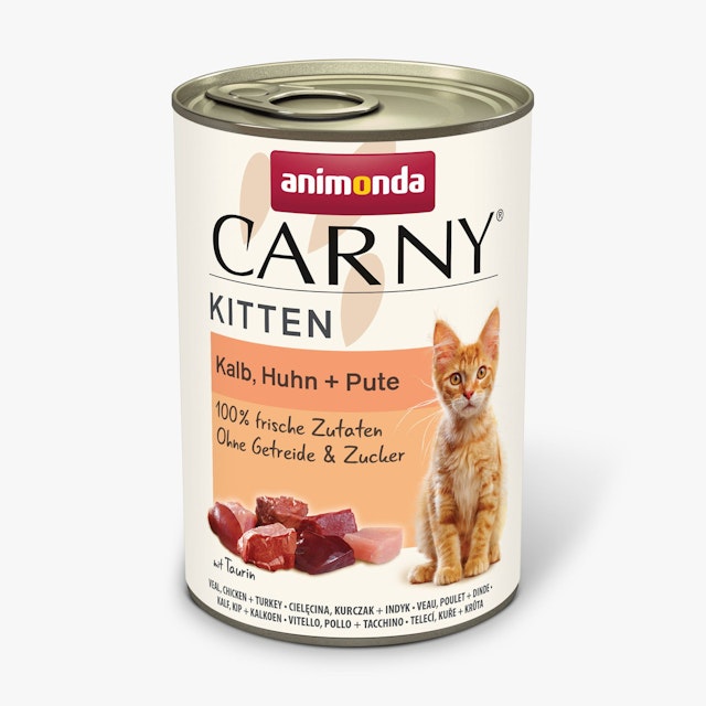 animonda Carny Kitten 400g Dose Katzennassfutter 12 x 400 Gramm Kalb und Huhn und PuteVorschaubild