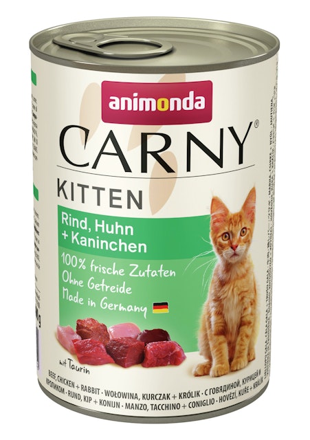 animonda Carny Kitten 400g Dose Katzennassfutter 12 x 400 Gramm Rind und Huhn und Kaninchen Vorschaubild