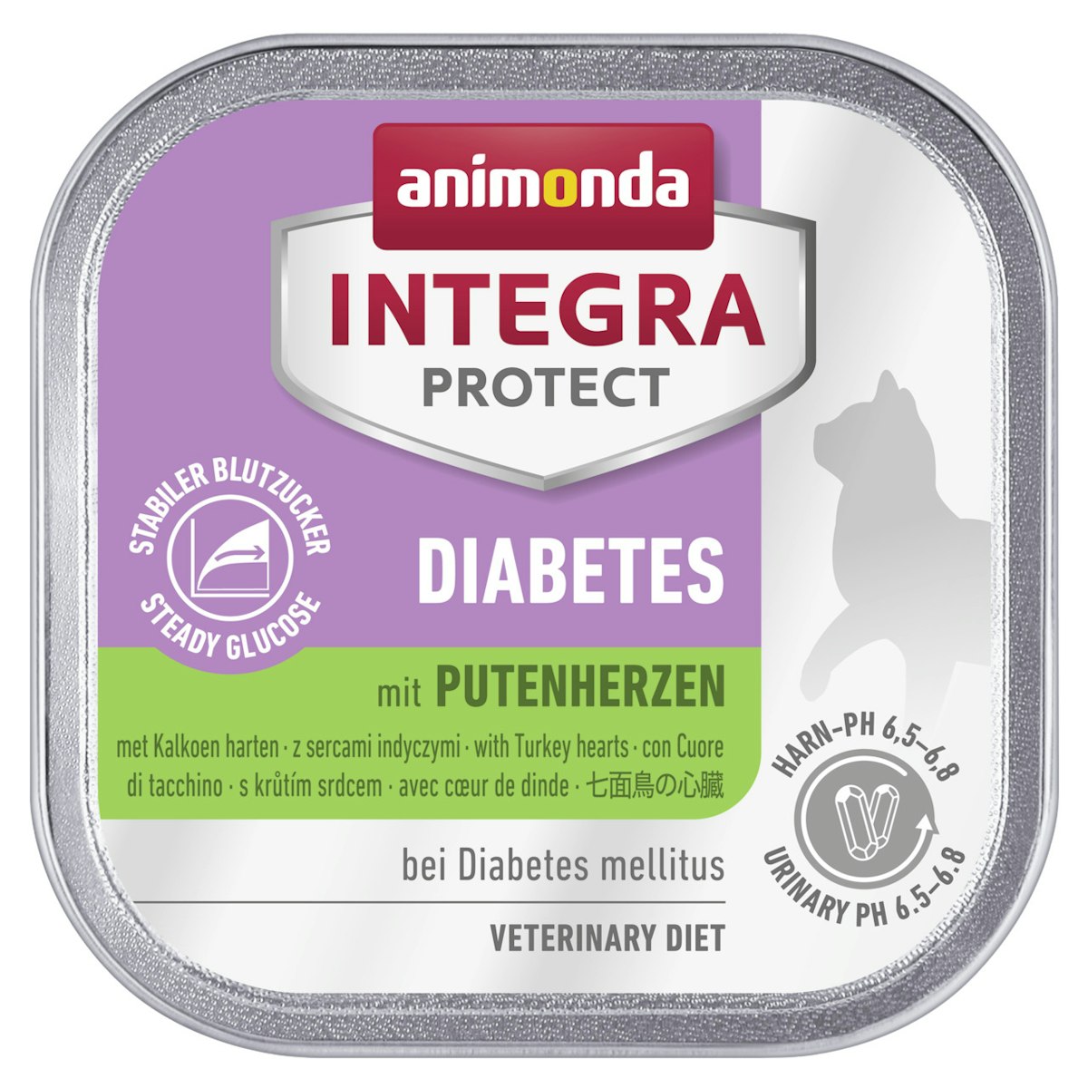 animonda Integra Protect Diabetes 100g Schale Katzennassfutter Sparpaket 32 x 100 Gramm Putenherzen