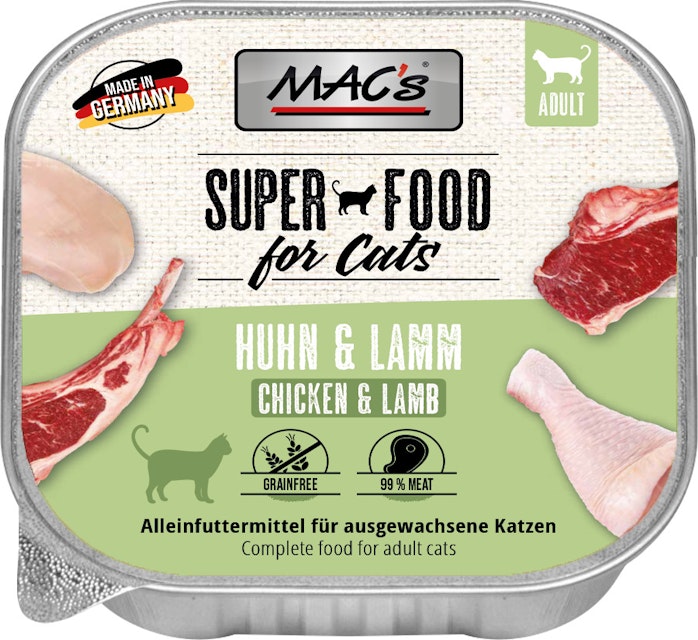 MAC's Cat 85g Schale Katzennassfutter Sparpaket 32 x 85 Gramm Huhn & LammVorschaubild