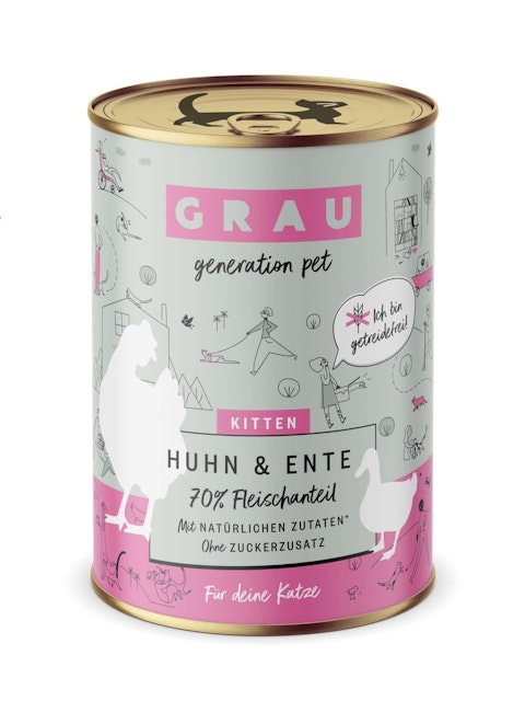 grau Katze 400 Gramm Katzennassfutter 6 x 400 Gramm Kitten Huhn & EnteVorschaubild