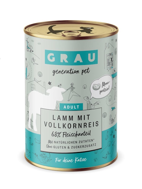 grau Katze 400 Gramm Katzennassfutter 6 x 400 Gramm Lamm & ReisVorschaubild