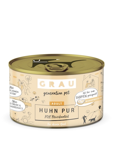 grau Hund 200 Gramm Hundenassfutter 6 x 200 Gramm Huhn purVorschaubild