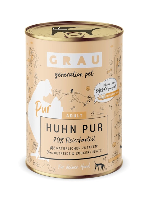 grau Hund 400 Gramm Hundenassfutter 6 x 400 Gramm Huhn PurVorschaubild