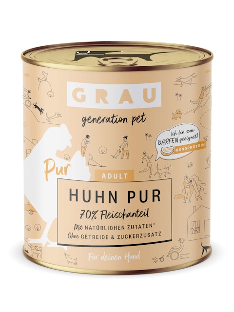 grau Hund 800 Gramm Hundenassfutter 6 x 800 Gramm Huhn purVorschaubild