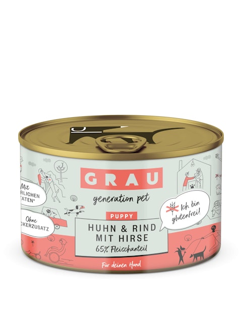 grau Hund 200 Gramm Hundenassfutter 6 x 200 Gramm Puppy/Junior mit HuhnVorschaubild