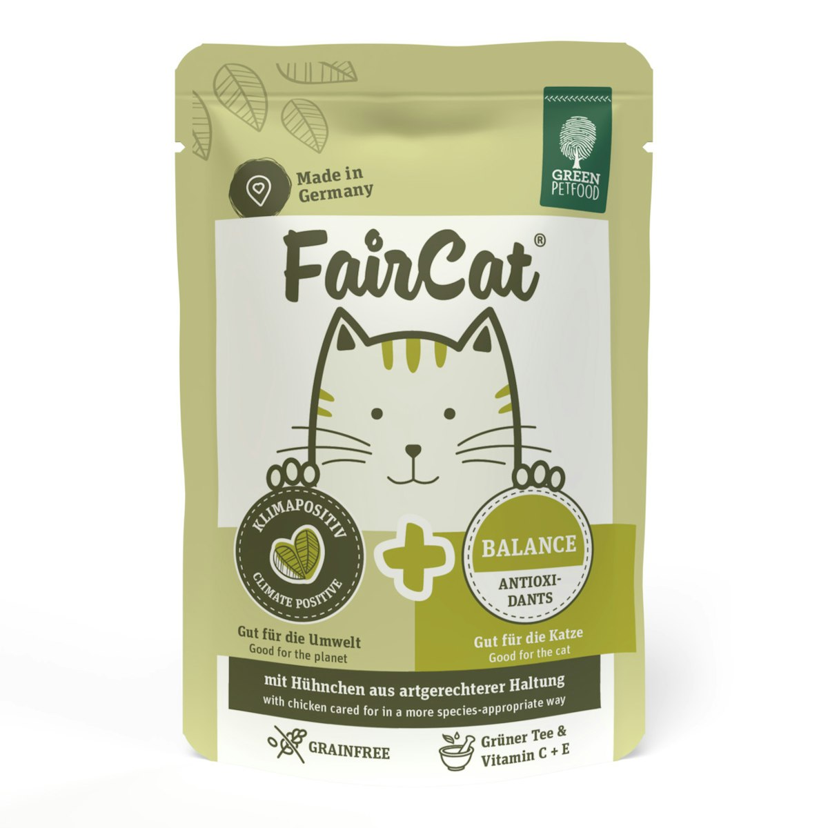 Green Petfood FairCat 85 Gramm Katzennassfutter Sparpaket 16 x 85 Gramm Beauty