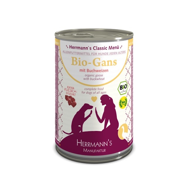 Herrmann's Classic 12x400g Dose Hundenassfutter Bio Gans mit BuchweizenVorschaubild