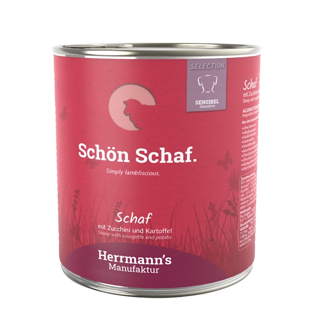 Herrmann's Selection Sensibel / Sensitiv 800g Dose Hundenassfutter 6 x 800g Schaf mit Zucchini & MangoldVorschaubild