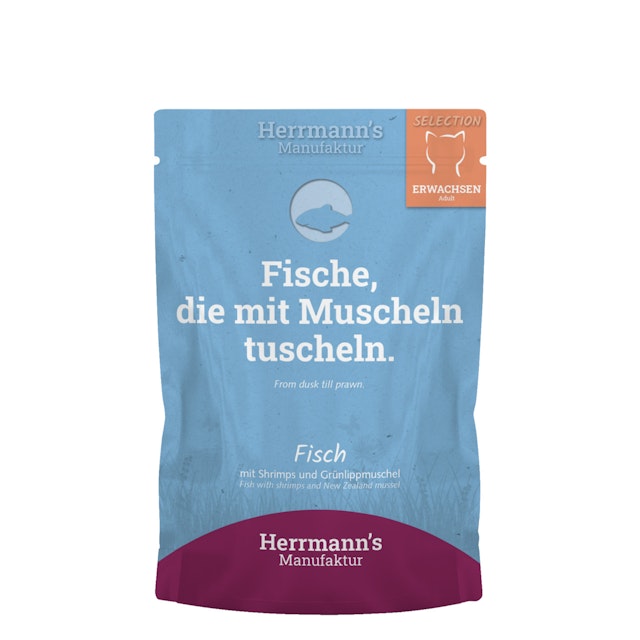 Herrmann's Seletion Adult 100 Gramm Katzennassfutter 20 x 100 Gramm Fisch mit Shrimps & GrünlippmuschelVorschaubild