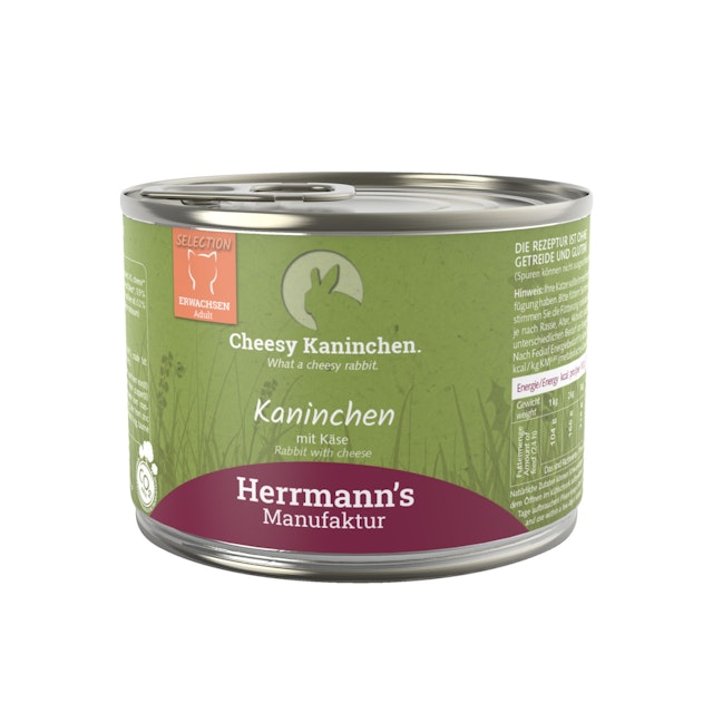 Herrmann's 200 Gramm Katzennassfutter 12 x 200 Gramm Kaninchen mit Käse & KokosflockenVorschaubild