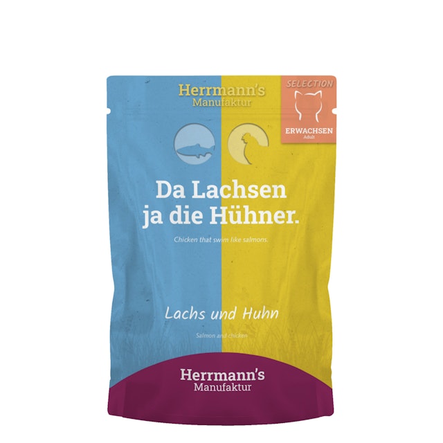 Herrmann's Seletion Adult 100 Gramm Katzennassfutter 20 x 100 Gramm Lachs mit Huhn, Karotte & KokosflockenVorschaubild