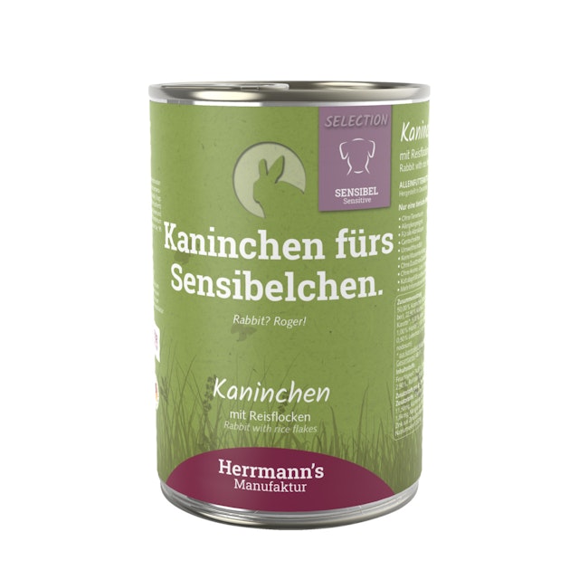 Herrmann's Selection Sensibel / Sensitiv 400g Dose Hundenassfutter 12 x 400g Kaninchen mit ReisflockenVorschaubild