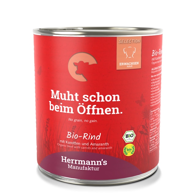 Herrmann's Selection Sensibel / Sensitiv 800g Dose Hundenassfutter 6 x 800g Bio Rind mit Karotten (purinarm)Vorschaubild