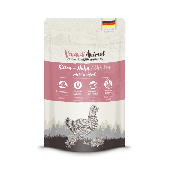 Venandi Animal 125 Gramm Katzennassfutter 12 x 125 Gramm Kitten Huhn mit LachsölVorschaubild