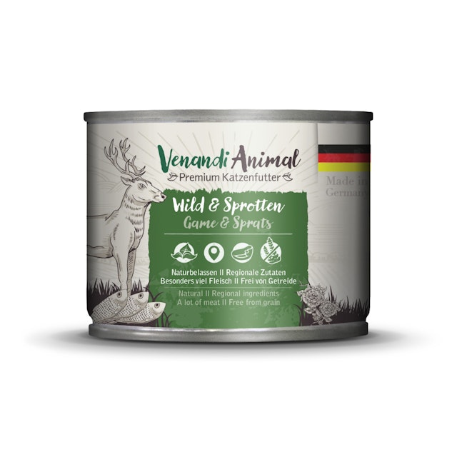 Venandi Animal 200 Gramm Katzennassfutter 6 x 200 Gramm Wild & SprottenVorschaubild