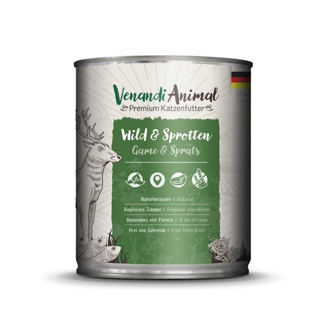 Venandi Animal 800 Gramm Katzennassfutter 6 x 800 Gramm Wild & SprottenVorschaubild