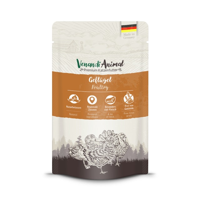 Venandi Animal 125 Gramm Katzennassfutter 12 x 125 Gramm GeflügelVorschaubild