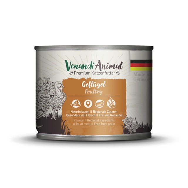 Venandi Animal 200 Gramm Katzennassfutter 6 x 200 Gramm GeflügelVorschaubild