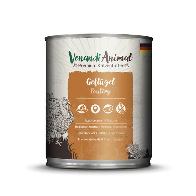 Venandi Animal 800 Gramm Katzennassfutter 6 x 800 Gramm GeflügelVorschaubild