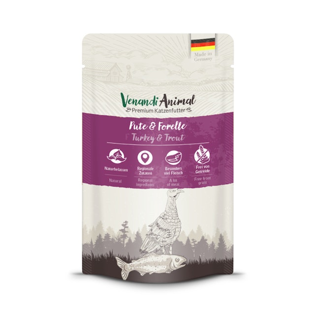 Venandi Animal 125 Gramm Katzennassfutter 12 x 125 Gramm Pute & ForelleVorschaubild