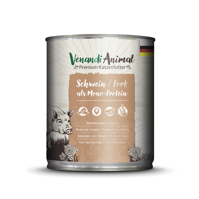 Venandi Animal 800 Gramm Katzennassfutter 6 x 800 Gramm Schwein MonoproteinVorschaubild