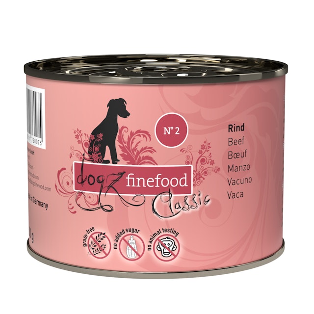 Dogz finefood 200 Gramm Hundenassfutter 6 x 200 Gramm No. 2 RindVorschaubild