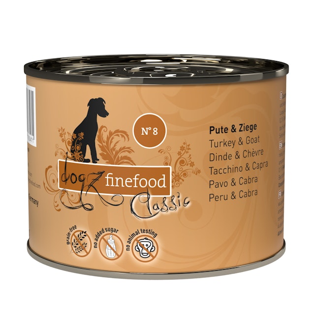 Dogz finefood 200 Gramm Hundenassfutter 6 x 200 Gramm No.8 Pute & ZiegeVorschaubild