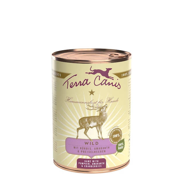 Terra Canis Classic 400g Dose Hundenassfutter 6 x 400 Gramm Wild mit Kürbis, Preiselbeeren & AmaranthVorschaubild