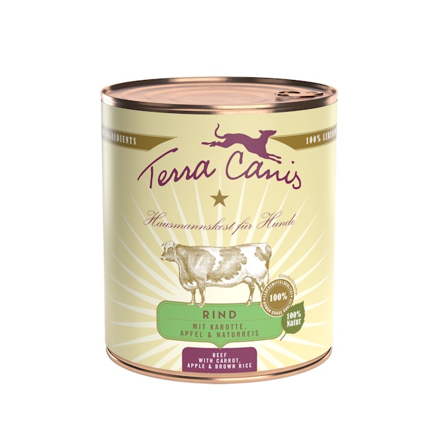 Terra Canis Classic 800g Dose Hundenassfutter 6 x 800 Gramm Rind mit Karotte, Apfel & NaturreisVorschaubild