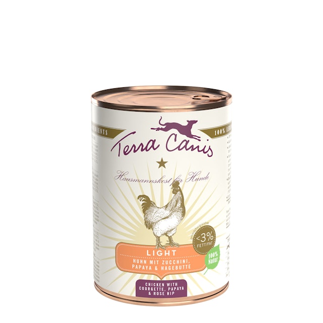 Terra Canis Light 400g Dose Hundenassfutter 6 x 400 Gramm Huhn mit Zucchini, Papaya & HagebutteVorschaubild