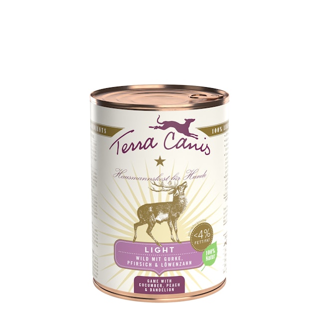 Terra Canis Light 400g Dose Hundenassfutter 6 x 400 Gramm Wild mit Gurke, Pfirsich & LöwenzahnVorschaubild